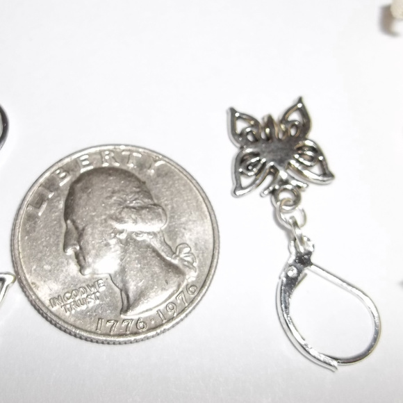 Silver Butterfly Earrings Lever Back Set NWT 4943 - Picture 8 of 8